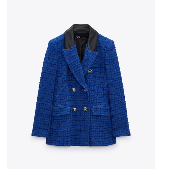 Zara combination faux leather textured blazer - Picture 12 of 14